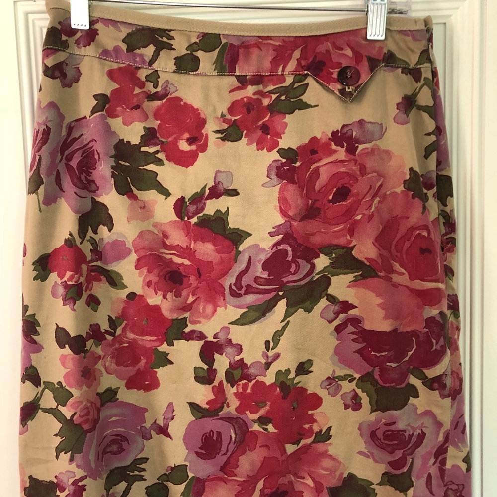 Anthropology Odille floral pencil skirt.